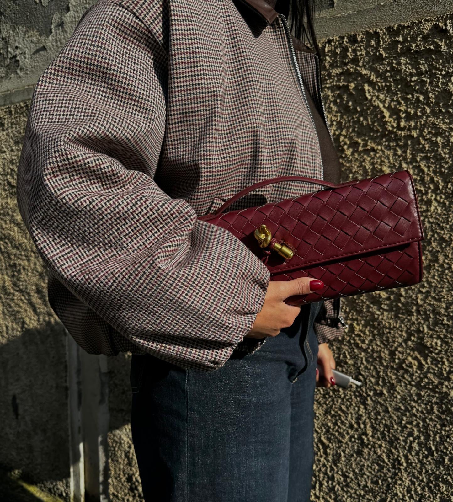 Clutch bag bordeuax